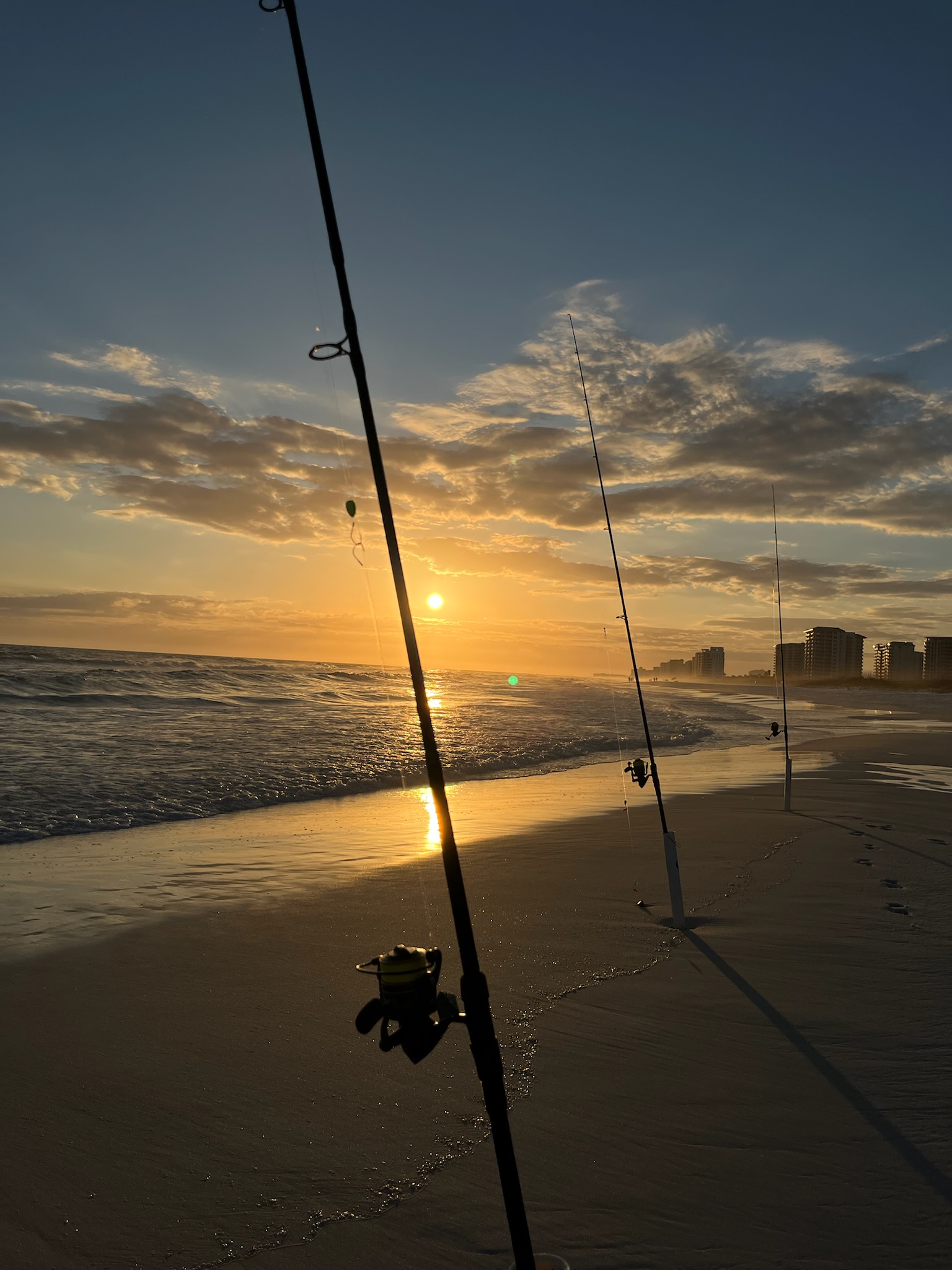Sunset surf fishing on the Gulf Coast